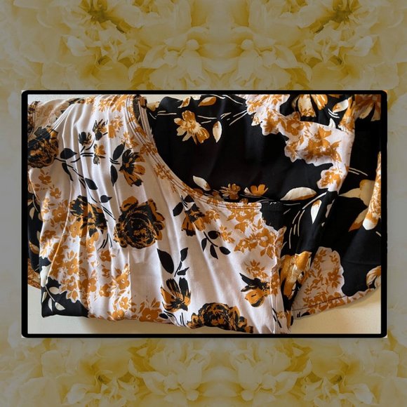 Maurices Plus Size Black Floral High Low Tank Top 3X - Picture 5 of 9